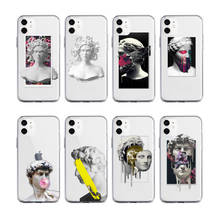 David michelangelo medusa estátua romana para iphone 11 12 13 pro max mini 7 8plus x xs xr macio claro tpu telefone caso capa fundas 2024 - compre barato