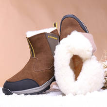 Botas de nieve de lana para hombre, calzado grueso y cálido de alta calidad, zapatos de piel de oveja antideslizantes e impermeables, 100% 2024 - compra barato