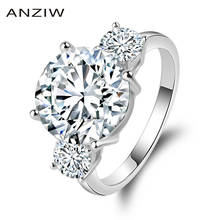 ANZIW-Anillo de boda de lujo con forma redonda para mujer, joyería de promesa de corte redondo de 5 quilates, Plata de Ley 925, regalos del anillo de compromiso de boda 2024 - compra barato