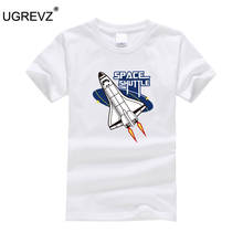 Boys t shirt for Kids Short Sleeve Cotton Summer Teenage Tops Children t-shirt Space shuttle Letter Print Girls tshirt 4-14 Year 2024 - buy cheap