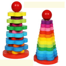 Montessori Materials Math Rainbow Tower Diy Children Wooden Learning Educativos Match Early Education Game Kid Birthday Toy Gift 2024 - buy cheap