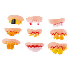 9 estilos piadas divertidas, brinquedos engraçados dentes de prótese dentária decoração de halloween brinquedos 2024 - compre barato