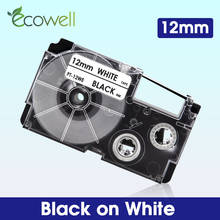 Ecowell XR-12WE 12mm label For Casio XR12WE XR 12WE printer ribbon Black on White for Casio KL-60 KL-120 KL-100 60SR Label Maker 2024 - buy cheap