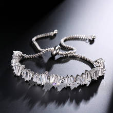 UILZ Модный женский багет, горный хрусталь, кубический цирконий, браслет, модные регулируемые браслеты, ювелирные изделия, хороший браслет, подарок UB161 2024 - купить недорого