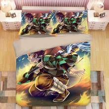 Kimetsu no Yaiba 3D Print Demon Slayer Bed Linen Cartoon Anime Duvet Covers Pillowcases Kids Anime Comforter Bedding Sets 06 2024 - buy cheap