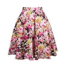 2020 New Arrival Summer A Line Vintage Floral Skirt 50s Pin up Style Rockabilly Swing Skirts Women Retro High Waist Midi Skirt 2024 - buy cheap