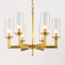 Lámpara de araña de cristal de cobre para el hogar, modelo de boutique creativa americana, sala de estar, comedor 2024 - compra barato
