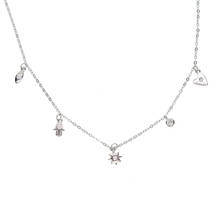 new year christmas gift 100% 925 sterling silver love star hand cz paved delicate dainty charm layer necklace for girls 2024 - buy cheap