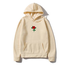 Harajuku Hoodie Sweatshirt Men Fashion Streetwear Rose flower Print Hoodies Tops Pullover mens hoody Hooded Sweatshirt clothes 2024 - buy cheap