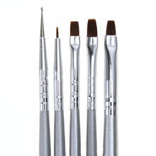 5 Pçs/set Prata Pintura Escova Projeto Dotting Pen Nail Art Manicure UV Gel 3D Desenhar Pintura Ferramentas Caneta Unha 2024 - compre barato
