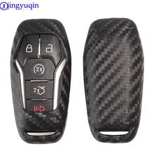 jingyuqin 5 Buttons Carbon Fiber Patten Soft Silicone for Ford Edge Explorer Fusion 2015 2016 2017 M3N-A2C31243300 2024 - buy cheap