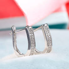 Женские серьги-кольца FOREWE, свадебные серьги из стерлингового серебра 925 пробы с кристаллом цирконием, ювелирные изделия из стерлингового серебра 2024 - купить недорого