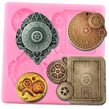 Vintage Clock Silicone Molds Steampunk Gear Baby Birthday Fondant Cake Decorating Tools Cupcake Candy Chocolate Gumpaste Moulds 2024 - buy cheap