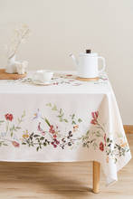 Pastoral Light Luxury Ins Hand-Painted Tablecloth Nordic Flower Plant Waterproof Oil-Proof Tablecloth 2024 - buy cheap