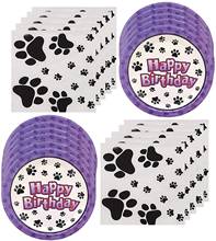 Puppy Dog Paw Party Paper Plates Cups Napkins Balloons Set Happy Birthday Party Supplies Kids Baby Shower Decoration 2024 - buy cheap