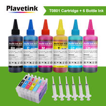 Plavetink T0801 - T0806 Ink Refill Cartridges For Epson Stylus PX650W 660 660+ 700W 710W 720WD + 6×100ml Bottle Printer Ink 2024 - buy cheap