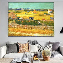 Harvest at La Crau by Van Gogh Landscape Oil Painting on Canvas Posters and Prints Cuadros Wall Art Pictures For Living Room 2024 - buy cheap