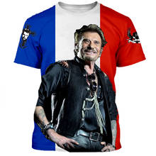 Chegada nova popular johnny hallyday men feminino impressão 3d moda t camisa/moletons/camisolas/colete/verão topos dropshipping 2024 - compre barato