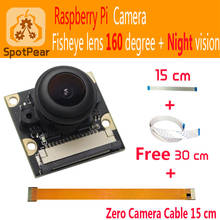 Raspberry Pi Camera Module 5MP Wide Angle fisheye 160 +Night Vision Surveillance Lenses 1080p for Raspberry pi zero 3B+ 4B pi0 W 2024 - buy cheap