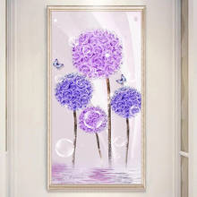 Custom 3D Photo Wallpaper Modern Purple Dandelion Butterfly Living Room Entrance Background Home Decoration Mural Wall Painting 2024 - buy cheap
