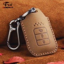 Dandkey Car Key Case Cover Genuine Leather Key Chain For Honda Civic Accord Pilot CRV HR-V City Odyssey Fit Freed 2016 - 2019 2024 - buy cheap