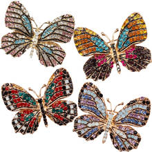 SHARPPIN-broches de mariposa esmaltada para mujer, broche de aleación de diamantes de imitación, hebilla de bufanda, joyería de fiesta, Pin de regalo 2024 - compra barato