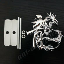 Insignia de emblema de rejilla delantera de coche, calcomanía de Metal cromado, personaje de dragón chino 2024 - compra barato