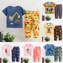 Ircomll Spring Summer pyjamas kids sets Sleepwear toddler boy clothes 2PCS Pajamas for children Girls Boy Tops+Pants Unisex 2024 - buy cheap