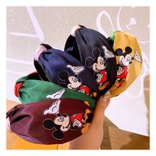 Disney cartoon Mickey mouse retro silk positioning printing headband cartoon knotted all-match non-slip headband hairpin jewelry 2024 - buy cheap