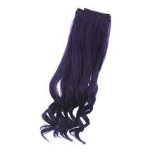 Encaracolado boneca perucas resistente ao calor cabelo diy accs peruca roxo escuro 2024 - compre barato