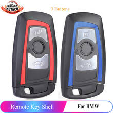 KEYECU Red / Blue Replacement Smart Remote Key Shell Case 3 Button for BMW YGOHUF5662 Uncut HU100R 2024 - buy cheap