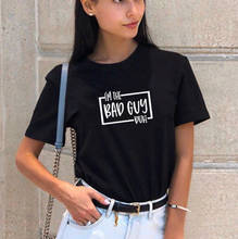 I'm The Bad Guy Duh Print Summer T-shirt Women O-neck Cotton Short Sleeve Funny Tshirt Women Top Loose T-shirt Femme Black White 2024 - buy cheap