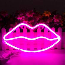 Lips LED Neon Sign Night Lights Lips Lamp Wall Decor Light USB socket for Indoor Christmas Wedding Party Kids Room love romantic 2024 - buy cheap