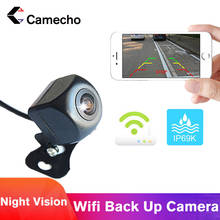 Camecho-cámara de visión trasera para coche, WiFi, inalámbrica, reversa, HD, visión nocturna de 150 grados, para Iphone, IOS y Android 2024 - compra barato