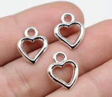 50pcs/lot--15x11mm, heart chams, Antique silver plated heart charms,DIY supplies, Jewelry accessories 2024 - buy cheap
