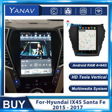 Reproductor Multimedia para coche, unidad principal de Audio Android, Radio para Hyundai IX45 Santa Fe 2015 2016 2017, estilo Tesla estéreo, navegación GPS 2024 - compra barato