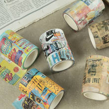 Papel de Graffiti Washi Tape, póster Vintage de baloncesto, pintura de retales de neón, cintas adhesivas de 60mm, pegatina de decoración A6402 2024 - compra barato