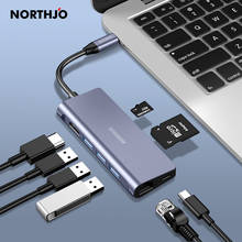 Hub Adaptador 8 en 1 USB C a HDMI, 4K, HDM, 1000M, RJ45, Ethernet, PD, carga para MacBook Pro Air, iPad Pro, dispositivos portátiles tipo C 2024 - compra barato