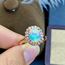 Natural opal ring color  magic gem color beautiful lady new RING 925 silver 2024 - buy cheap