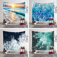 Seascape Beach waves Tapestry Landscape Wall Hanging Beach Tapestry Polyester Fabric for tablecloth Blanket Decor200x150cm Large 2024 - buy cheap