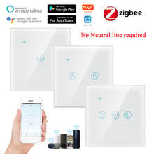 Zigbee Smart Light Switch Tuya Smart Life App Control No Neutral Wire Required Home Wall Button Alexa Google Home 1/2/3 Gang EU 2024 - buy cheap