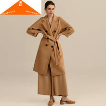 Ladies Elegant 2020 100% Wool Women Double-faced Cashmere Long Jacket Korean Winter Coat Female Casaco Feminino 2929 2024 - buy cheap