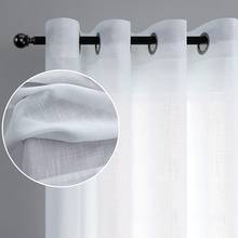 Белые прозрачные шторы ZISIZ для гостиной, спальни, кухни, тюлевые шторы для окна, вуали, занавески, прозрачные декоративные панели 2024 - купить недорого