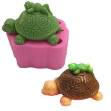 Силиконовая 3D форма для торта в виде черепахи-лягушки, гипсовая Автомобильная дисплей, гипсовая форма для свечей, украшения торта, силиконовая форма DIY 2024 - купить недорого