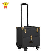 Cosmetic case with wheels,Rolling cosmetic bag,Vintage makeup tools Beauty box,High capacity make-up trolley case with drawer 2024 - buy cheap