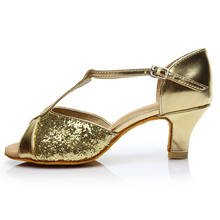 Women Latin Dance Shoes Ballroom Dancing Tango Salsa Fashion Solid Color Sequins Low Heels Shoes 2024 - buy cheap
