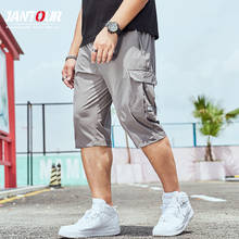 Jantour Brand Summer Thin Men's shorts Pants Loose Straight Beach Pure Pocket Knee-length Quick-drying pants Large Size L-8L 2024 - buy cheap