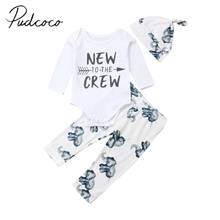 2019 Baby Spring Autumn Clothing Newborn Infant Baby Girl Long Sleeve Bodysuit Elephant Pants Hats 3Pcs Outfits Clothes 2024 - buy cheap