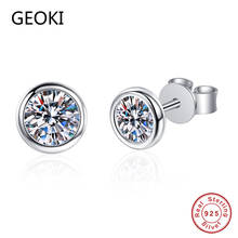 Geoki-brincos redondos de moissanite aprovados em teste de diamante 05 ct, corte perfeito, prata esterlina 925, joia feminina 2024 - compre barato