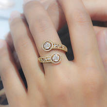Маленькие Кольца для невесты, серебристый цвет регулируемый размер, кольцо для женщин, овальная форма, CZ цирконий, женское маленькое изящное Открытое кольцо 2024 - купить недорого